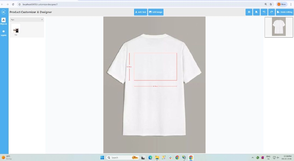 configurable picture selection design area display 